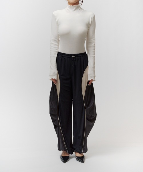 THINGS THAT MATTER（シングス ザット マター）の「MESH BLOCKING STRETCH EASY PANTS / メッシュ ブロッキング ストレッチ イージー パンツ（その他パンツ・レディース・ブラウン/ホワイト×ブラック・FREE）」の8枚目の写真