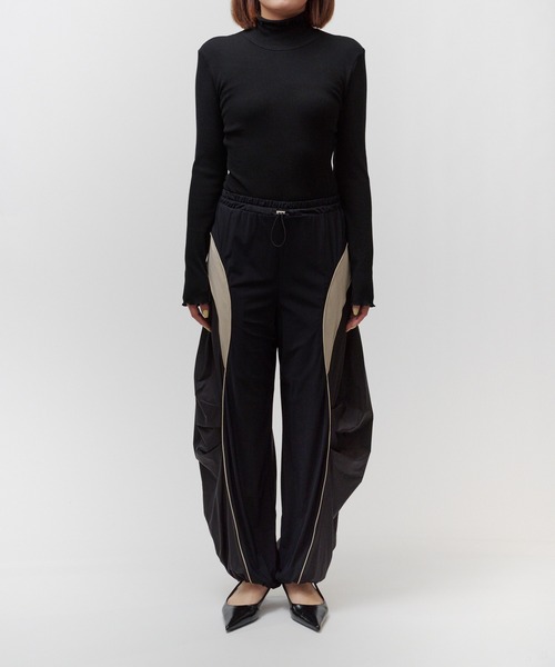 THINGS THAT MATTER（シングス ザット マター）の「MESH BLOCKING STRETCH EASY PANTS / メッシュ ブロッキング ストレッチ イージー パンツ（その他パンツ・レディース・ブラウン/ホワイト×ブラック・FREE）」の7枚目の写真