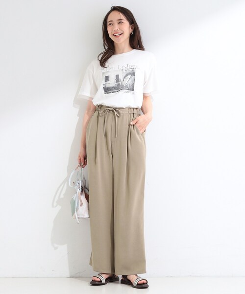 SHOO・LA・RUE(シューラルー)の「【ひんやり/S-LL】すっきり楽ちん とろみイージーワイドパンツ(その他パンツ・レディース・ブラウン系/イエロー/ブラック/ブルー系その他・01/03/02/04)」の7枚目の写真