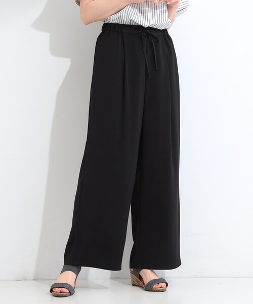SHOO・LA・RUE(シューラルー)の「【ひんやり/S-LL】すっきり楽ちん とろみイージーワイドパンツ(その他パンツ・レディース・ブラウン系/イエロー/ブラック/ブルー系その他・01/03/02/04)」の9枚目の写真