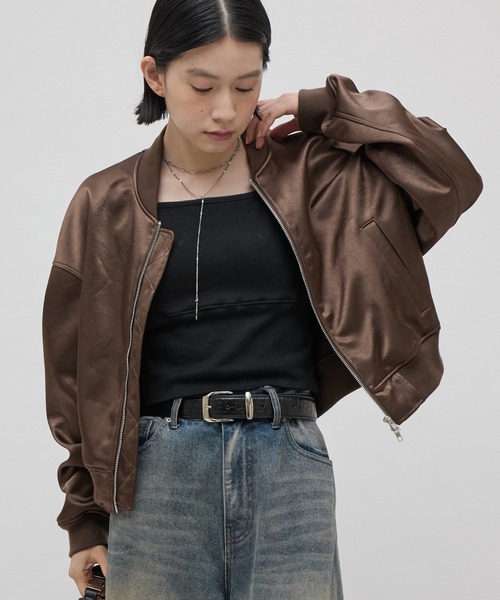 Lui's(ルイス)の「サテンボンディングダブルZIP MA-1(MA-1・レディース・ブラウン/ブラック・FREE)」の12枚目の写真