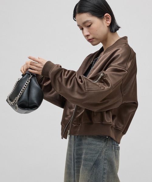 Lui's(ルイス)の「サテンボンディングダブルZIP MA-1(MA-1・レディース・ブラウン/ブラック・FREE)」の13枚目の写真