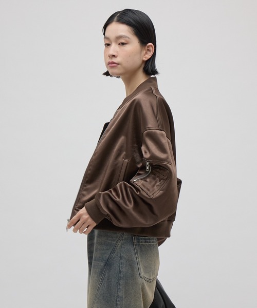 Lui's(ルイス)の「サテンボンディングダブルZIP MA-1(MA-1・レディース・ブラウン/ブラック・FREE)」の14枚目の写真