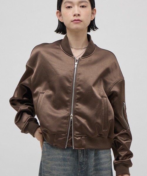 Lui's(ルイス)の「サテンボンディングダブルZIP MA-1(MA-1・レディース・ブラウン/ブラック・FREE)」の16枚目の写真