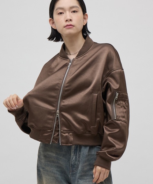 Lui's(ルイス)の「サテンボンディングダブルZIP MA-1(MA-1・レディース・ブラウン/ブラック・FREE)」の15枚目の写真