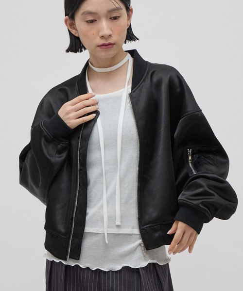 Lui's(ルイス)の「サテンボンディングダブルZIP MA-1(MA-1・レディース・ブラウン/ブラック・FREE)」の5枚目の写真