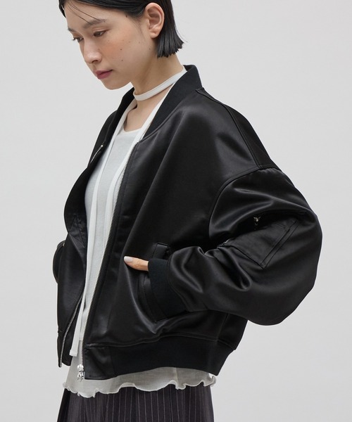 Lui's(ルイス)の「サテンボンディングダブルZIP MA-1(MA-1・レディース・ブラウン/ブラック・FREE)」の6枚目の写真