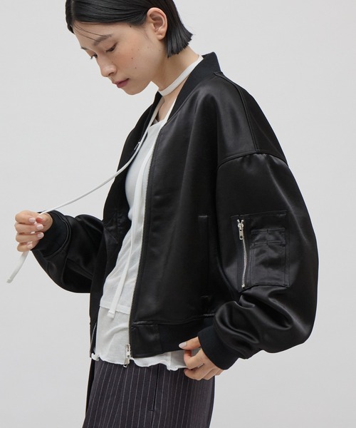 Lui's(ルイス)の「サテンボンディングダブルZIP MA-1(MA-1・レディース・ブラウン/ブラック・FREE)」の7枚目の写真