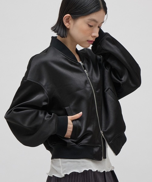 Lui's(ルイス)の「サテンボンディングダブルZIP MA-1(MA-1・レディース・ブラウン/ブラック・FREE)」の3枚目の写真
