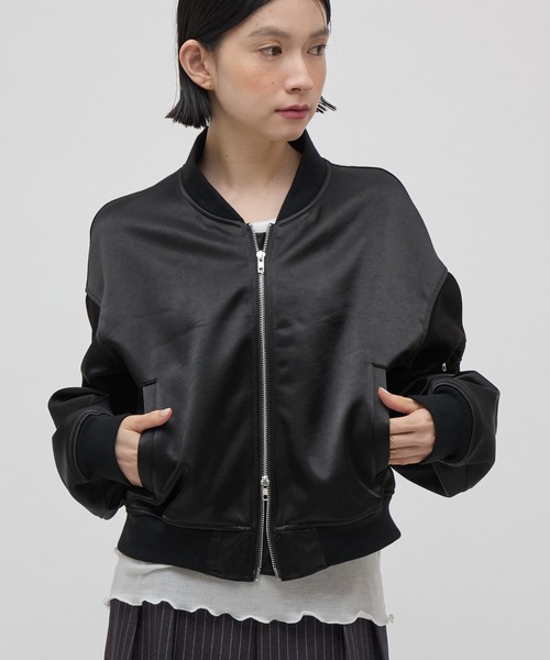Lui's(ルイス)の「サテンボンディングダブルZIP MA-1(MA-1・レディース・ブラウン/ブラック・FREE)」の4枚目の写真