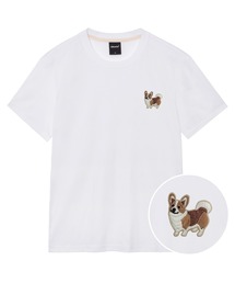 OKSTAR（オクスター）の「スマイリーウェルシーコーギー刺繍半袖（Tシャツ/カットソー）」