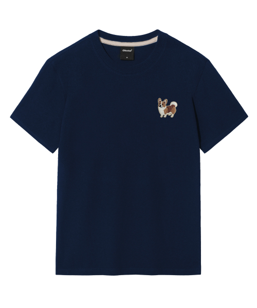 OKSTAR(オクスター)の「スマイリーウェルシーコーギー刺繍半袖(Tシャツ/カットソー・レディース・ネイビー/グレー/ライトグレー/ダークグレー/カーキ/ブラック/クリーム/ライトベージュ/ダークブルー/ダークグリーン/ホワイト・SMALL/MEDIUM/LARGE/X-LARGE/2XL/3XL/4XL)」の22枚目の写真