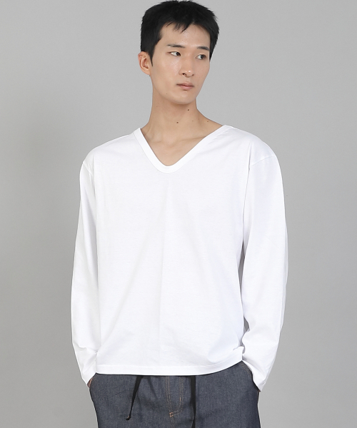 SAINTCREW(セントクルー)の「無地Vネック16sコットン長袖TシャツPSC-887ホワイト(Tシャツ/カットソー・メンズ・その他・LARGE/X-LARGE/XX-LARGE/XXX-LARGE/XXXX-LARGE/MEDIUM)」の4枚目の写真