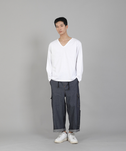 SAINTCREW(セントクルー)の「無地Vネック16sコットン長袖TシャツPSC-887ホワイト(Tシャツ/カットソー・メンズ・その他・LARGE/X-LARGE/XX-LARGE/XXX-LARGE/XXXX-LARGE/MEDIUM)」の6枚目の写真