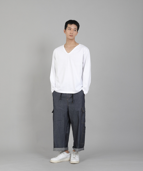 SAINTCREW(セントクルー)の「無地Vネック16sコットン長袖TシャツPSC-887ホワイト(Tシャツ/カットソー・メンズ・その他・LARGE/X-LARGE/XX-LARGE/XXX-LARGE/XXXX-LARGE/MEDIUM)」の7枚目の写真