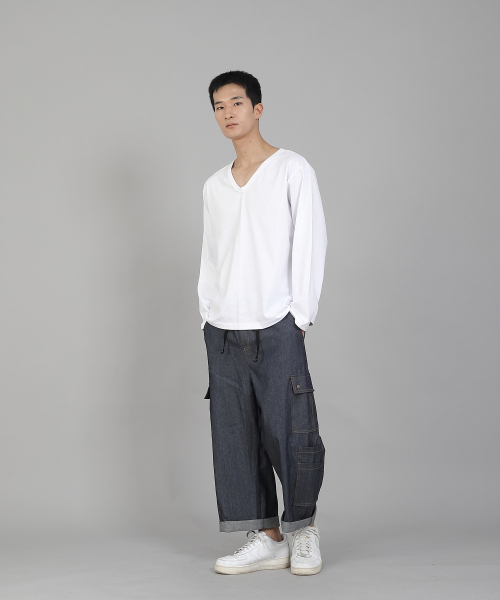 SAINTCREW(セントクルー)の「無地Vネック16sコットン長袖TシャツPSC-887ホワイト(Tシャツ/カットソー・メンズ・その他・LARGE/X-LARGE/XX-LARGE/XXX-LARGE/XXXX-LARGE/MEDIUM)」の8枚目の写真