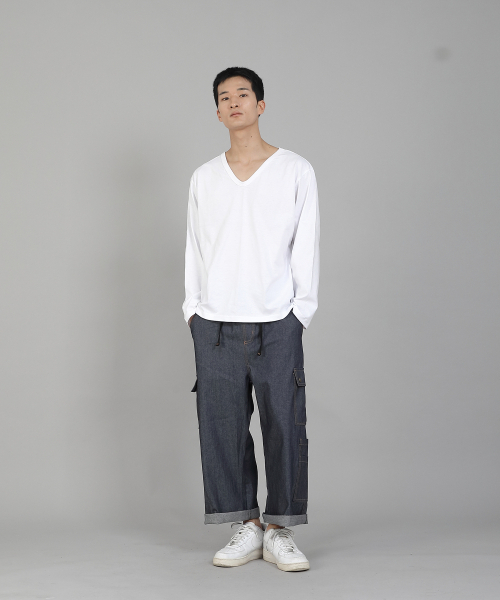 SAINTCREW(セントクルー)の「無地Vネック16sコットン長袖TシャツPSC-887ホワイト(Tシャツ/カットソー・メンズ・その他・LARGE/X-LARGE/XX-LARGE/XXX-LARGE/XXXX-LARGE/MEDIUM)」の9枚目の写真
