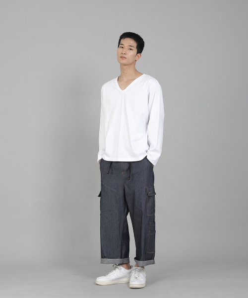SAINTCREW(セントクルー)の「無地Vネック16sコットン長袖TシャツPSC-887ホワイト(Tシャツ/カットソー・メンズ・その他・LARGE/X-LARGE/XX-LARGE/XXX-LARGE/XXXX-LARGE/MEDIUM)」の10枚目の写真
