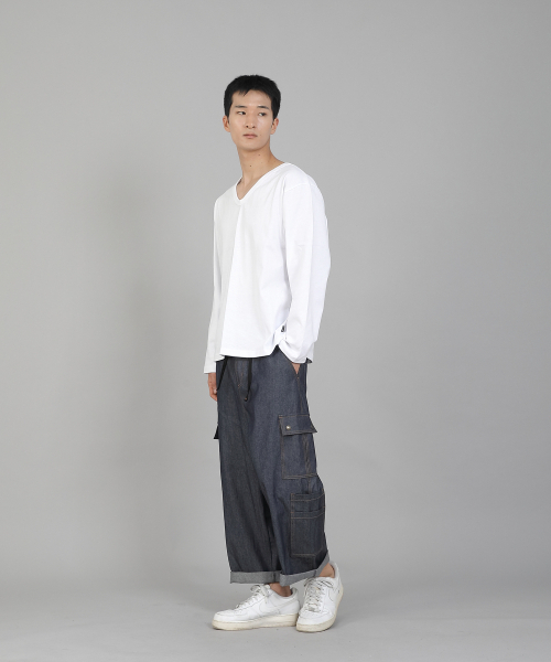 SAINTCREW(セントクルー)の「無地Vネック16sコットン長袖TシャツPSC-887ホワイト(Tシャツ/カットソー・メンズ・その他・LARGE/X-LARGE/XX-LARGE/XXX-LARGE/XXXX-LARGE/MEDIUM)」の14枚目の写真