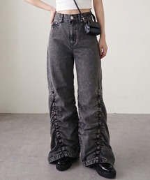 Heart Stitch Gathered Denim Pants / ハートステッチ　ギャザーデニムパンツ