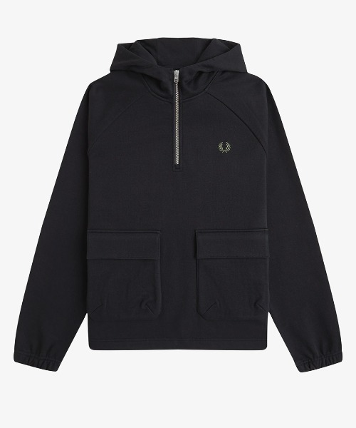 FRED PERRY（フレッドペリー）の「【先行予約受付中】Hooded Smock Sweatshirt／フードスモックスウェット（スウェット・メンズ・ブラック・S/M/L）」の3枚目の写真