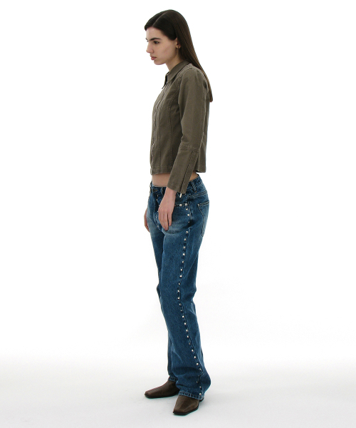 PARTIMENTO WOMEN（パルティメントウィメン）の「ウォッシュドコットンジップアップジャケット_ダスティベージュ（その他アウター・レディース・ベージュ・MEDIUM/SMALL）」の10枚目の写真