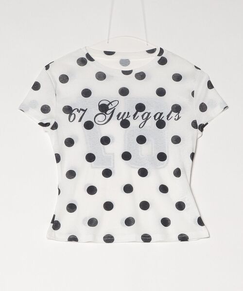gossip！ロサンゼルス（ゴシップロサンゼルス）の「【Y2Kガーリー】 韓国風ドット柄半袖Ｔシャツ（Tシャツ/カットソー・レディース・ドット・M）」の15枚目の写真