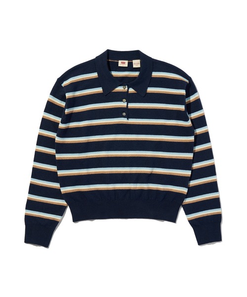 Levi's(リーバイス)の「Levi's/リーバイス スーパーソフト ロングスリーブ ポロシャツ(ポロシャツ・レディース・ネイビー・XS/S/M)」の3枚目の写真
