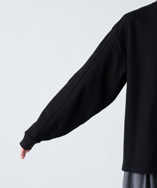 Lui's(ルイス)の「鹿の子ヘンリーネックプルオーバー(Tシャツ/カットソー・メンズ・ブラック/ホワイト/チャコールグレー・FREE)」の7枚目の写真