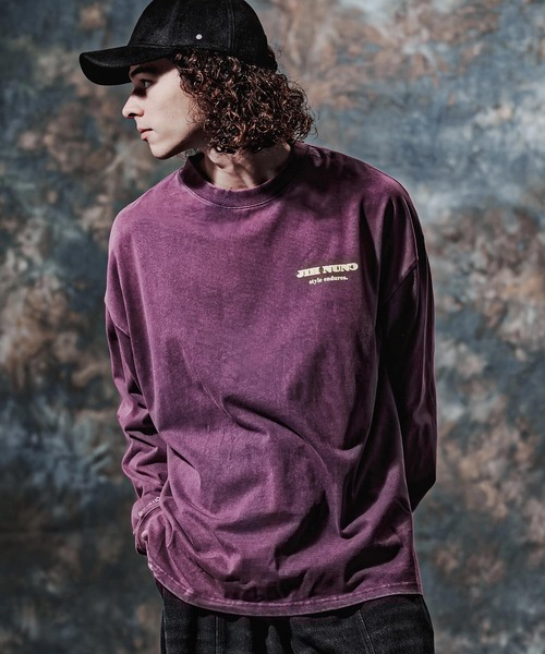 Jih Nunc(ジーヌンク)の「mlt5778-フェード加工ロゴプリントカットソー(JIH-R1225)(Tシャツ/カットソー・メンズ・ブラウン/チャコール/パープル・S/M/L)」の7枚目の写真