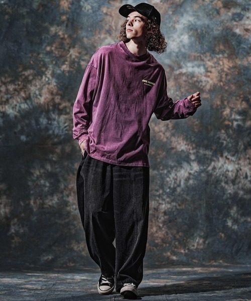 Jih Nunc(ジーヌンク)の「mlt5778-フェード加工ロゴプリントカットソー(JIH-R1225)(Tシャツ/カットソー・メンズ・ブラウン/チャコール/パープル・S/M/L)」の8枚目の写真