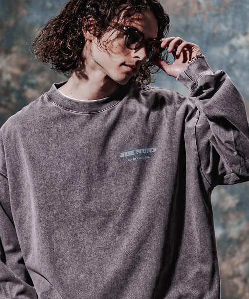Jih Nunc(ジーヌンク)の「mlt5778-フェード加工ロゴプリントカットソー(JIH-R1225)(Tシャツ/カットソー・メンズ・ブラウン/チャコール/パープル・S/M/L)」の21枚目の写真