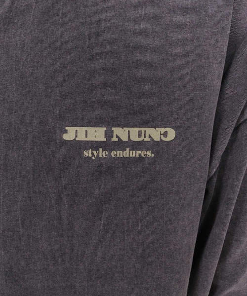 Jih Nunc(ジーヌンク)の「mlt5778-フェード加工ロゴプリントカットソー(JIH-R1225)(Tシャツ/カットソー・メンズ・ブラウン/チャコール/パープル・S/M/L)」の10枚目の写真