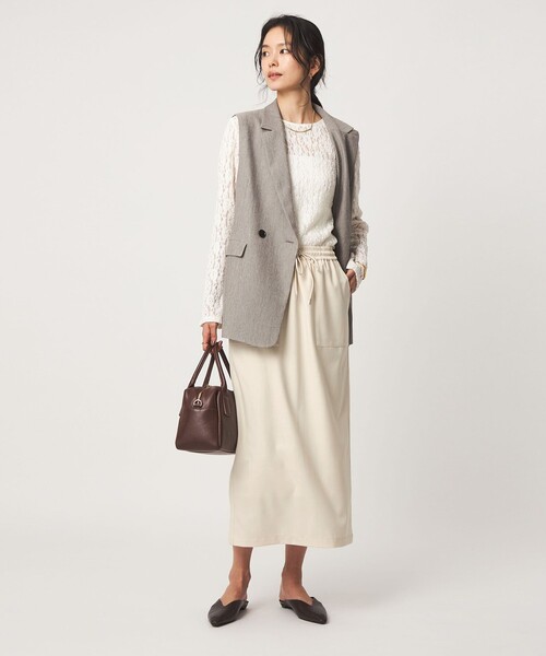 green label relaxing（グリーンレーベルリラクシング）の「［size SHORT/TALLあり］オルマイ ツイル タイト スカート オフホワイト（スカート・レディース・オフホワイト・FREE/TALL）」の12枚目の写真