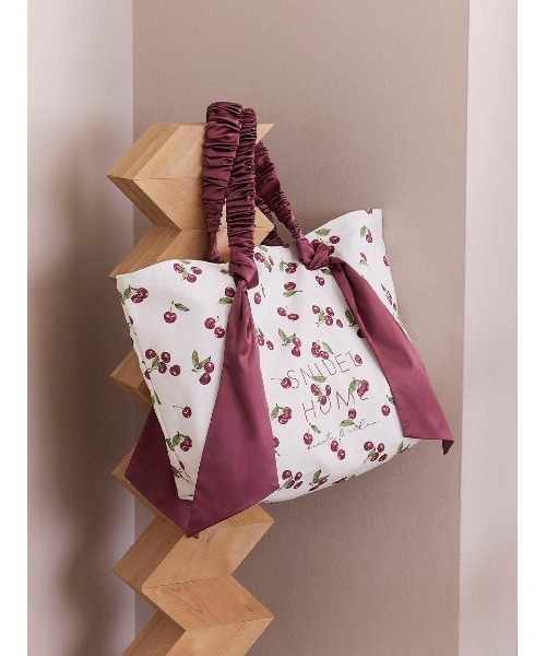 SNIDEL HOME(スナイデルホーム)の「オーガニックキャンバストート -BIG-(CHERRY)(トートバッグ・レディース・グレイッシュベージュ/オフホワイト・F)」の1枚目の写真