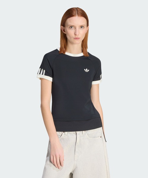adidas(アディダス)の「ダブルレイヤー カリ Tシャツ / アディダスオリジナルス adidas Originals(Tシャツ/カットソー・レディース・ブラック・XX-LARGE/LARGE/MEDIUM/SMALL/X-LARGE)」の1枚目の写真