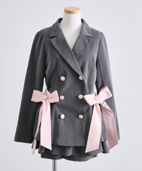 OLIVE des OLIVE(オリーブデオリーブ)の「ペプラムテーラードジャケット(テーラードジャケット・レディース・ブラック/チャコールグレー/チェック・FREE)」の8枚目の写真