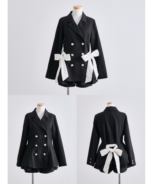 OLIVE des OLIVE(オリーブデオリーブ)の「ペプラムテーラードジャケット(テーラードジャケット・レディース・ブラック/チャコールグレー/チェック・FREE)」の11枚目の写真