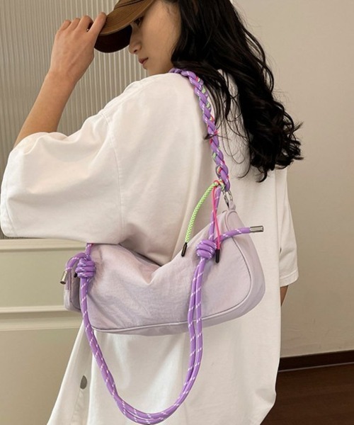 リルリンリン ショルダーバッグ パステルカラー 一点のみ カラフルロープが主役！コンパクトなのに存在感抜群のミニショルダー
