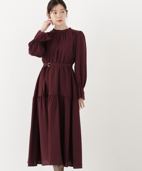 PROPORTION BODY DRESSING(プロポーションボディドレッシング)の「部分刺繍スリーブワンピース / 1216240901(ワンピース・レディース・ボルドー/ホワイト系その他/ブルー・MEDIUM/P/S)」の10枚目の写真