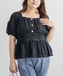 CLETTE（クレット）の「シャーリングペプラムブラウス（シャツ/ブラウス）」