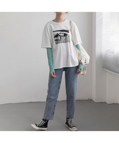 Carpe Diem(カルペディエム)の「クルーネック シアートップス(Tシャツ/カットソー・レディース・パープル/ピンク/グリーン/ミント/ホワイト/ブラック・FREE)」の8枚目の写真