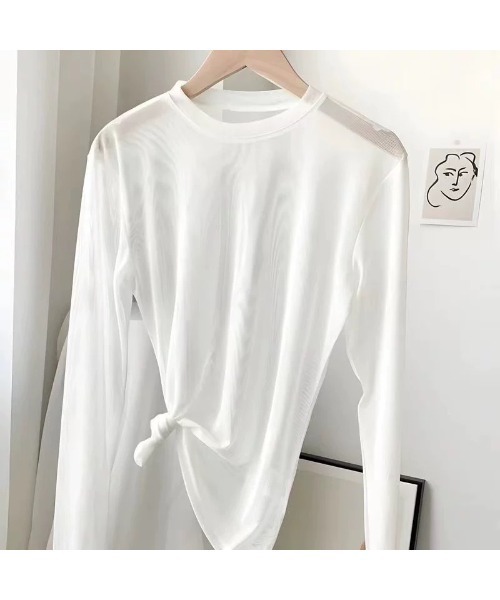 Carpe Diem(カルペディエム)の「クルーネック シアートップス(Tシャツ/カットソー・レディース・パープル/ピンク/グリーン/ミント/ホワイト/ブラック・FREE)」の16枚目の写真