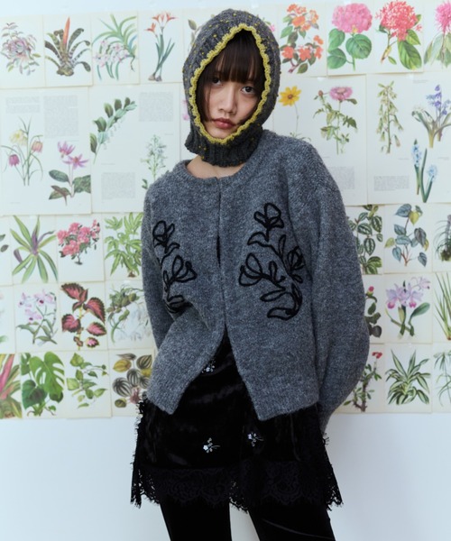 flaeu(フラユ)の「Cord Embroidery Cardigan(カーディガン/ボレロ・レディース・グレー/ブラウン/ブラック・FREE)」の8枚目の写真