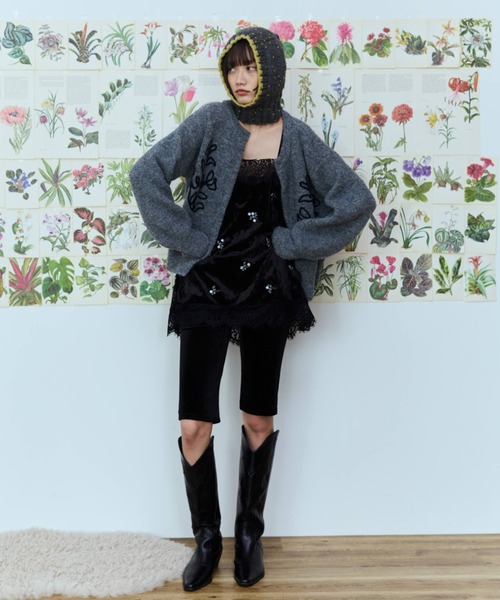 flaeu(フラユ)の「Cord Embroidery Cardigan(カーディガン/ボレロ・レディース・グレー/ブラウン/ブラック・FREE)」の12枚目の写真