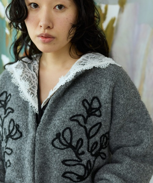 flaeu(フラユ)の「Cord Embroidery Cardigan(カーディガン/ボレロ・レディース・グレー/ブラウン/ブラック・FREE)」の13枚目の写真