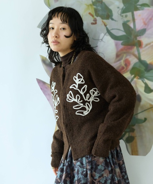 flaeu(フラユ)の「Cord Embroidery Cardigan(カーディガン/ボレロ・レディース・グレー/ブラウン/ブラック・FREE)」の19枚目の写真