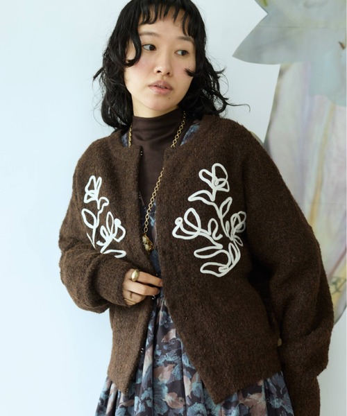 flaeu(フラユ)の「Cord Embroidery Cardigan(カーディガン/ボレロ・レディース・グレー/ブラウン/ブラック・FREE)」の21枚目の写真