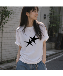 [ODNR UNISEX]ツインズスター 半袖Tシャツ_WHITE