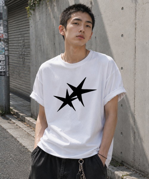 GRAVER ORDINARY（グレイバーオーディナリー）の「[ODNR UNISEX]ツインズスター 半袖Tシャツ_WHITE（Tシャツ/カットソー・レディース・ホワイト・SMALL/MEDIUM/LARGE）」の3枚目の写真